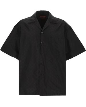 Gucci GG Black Cotton Silk Shirt - Zwart