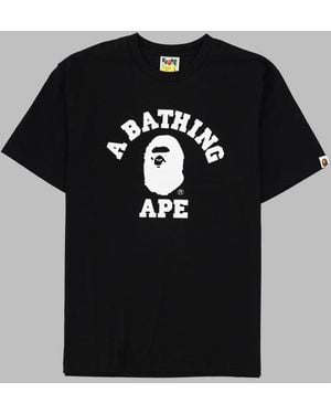 A Bathing Ape T Shirt Con Stampa - Black