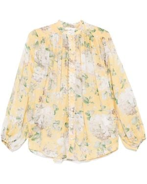Zimmermann Acacia Floral-Print Shirt - Natural
