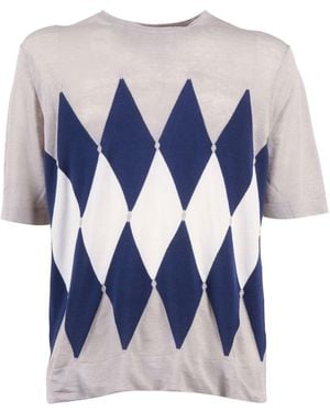 Ballantyne T-Shirt mit R-Ausschnitt - Blau