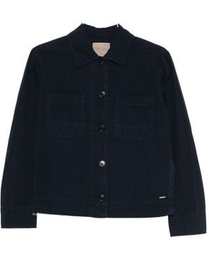 Woolrich Solid Shirt Collar Blazer - Blue