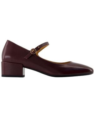 Tod's Burgund Leder Mary Janes - Rot
