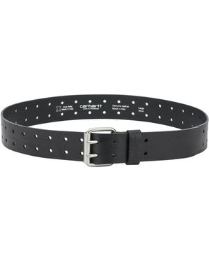 Carhartt Cinturón de cuero "Double Script" - Negro