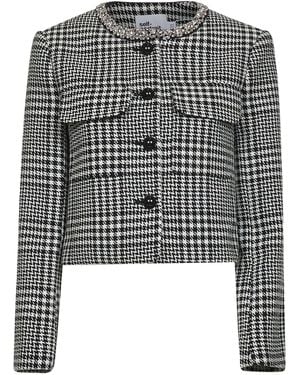 Self-Portrait Jacket With Houndstooth Pattern - Multicolour