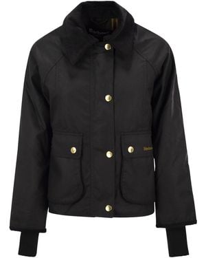 Barbour Beadnell Waxed Jacket With Crop Cut - Black