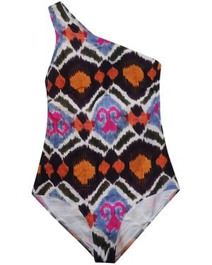Feel me fab Cadaques Printed One Piece Swimsuit - White