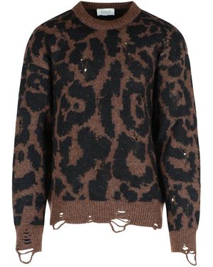 Laneus Zwei -Ton -Merino Wolle Mischpullover - Schwarz