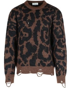 Laneus Two Tone Merino Wool Blend Sweater - Black