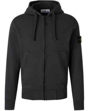 Stone Island Sudadera Con Capucha Y Parche Del Logo - Negro