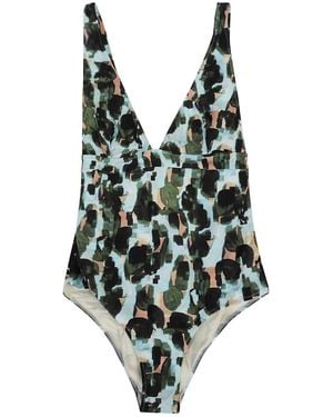 Feel me fab Crossy Impreso de un traje de baño de una pieza - Verde