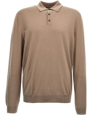Zanone Virgin Wool Polo Shirt - Brown