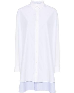 Loewe Cotton And Silk Blend Shirt Dress - White