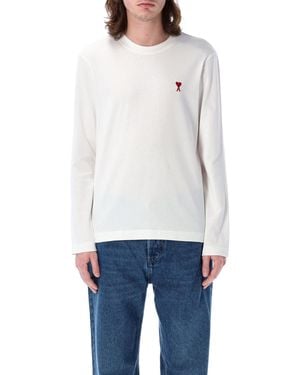 Ami Paris T-shirts En Polo's Wit - Blauw