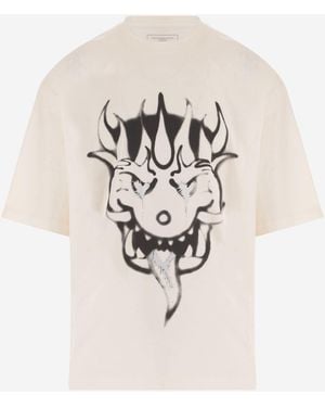 Y-3 Cotton T Shirt With Logo - Natural