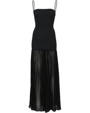 Hunza G Hybrid-Kleid aus Crinkle-Georgette - Schwarz