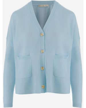 Allude Wool And Cashmere Cardigan - Blue