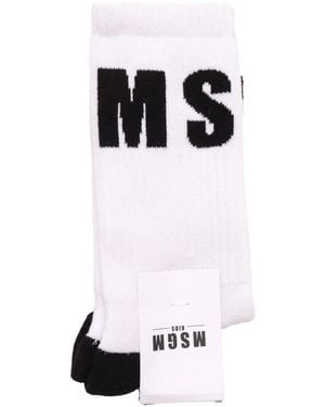 MSGM Socken Unisex Bianco/Weiß - Schwarz