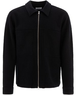 NN07 "Isak" Merino Woll Overshirt - Schwarz