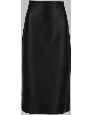 Co. Leather Midi Skirt - Black