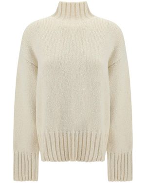Jil Sander Wolle und Seidenpullover - Weiß
