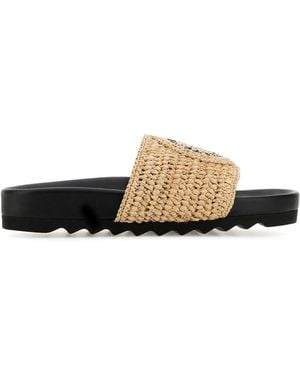 Stella McCartney Stella Mc Cartney Raffia Elyse Slippers - White
