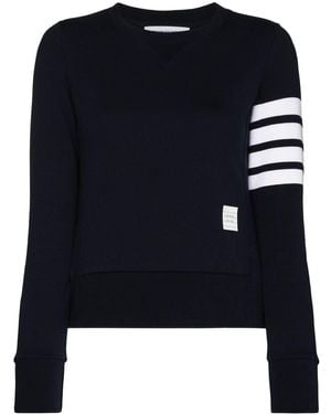 Thom Browne 4 Bar Baumwollcrewneck Sweatshirt - Schwarz