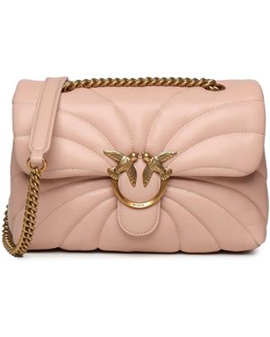 Pinko Großer Schmetterlings -Quilt -Puff -Umhängetasche - Pink
