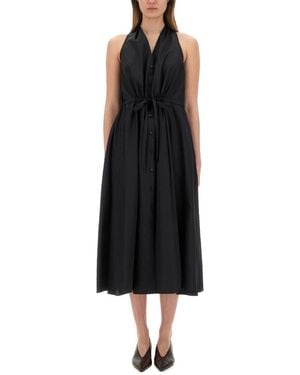 Aspesi Sleeveless Poplin Midi Dress - Black