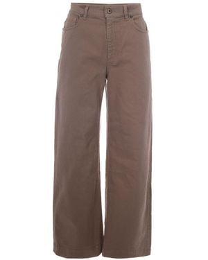 P.A.R.O.S.H. Wide-Leg Denim Jeans - Brown