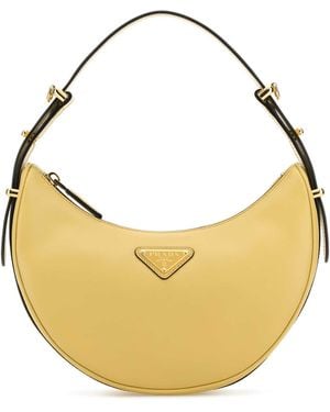Prada Pastellgelbe Leder Arquã ̈ Handtasche - Mettallic