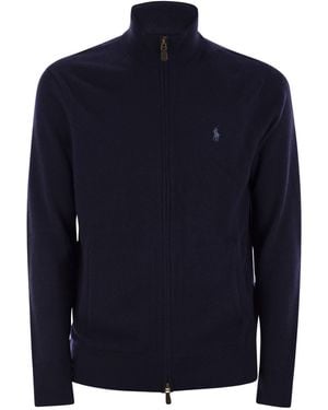 Polo Ralph Lauren Wool Jumper With Zip - Blue