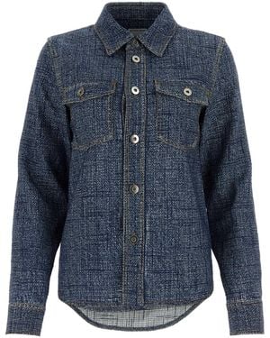 Bottega Veneta Printed Viscose Blend Shirt - Blue