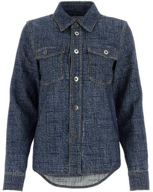 Bottega Veneta Printed Viscose Blend Shirt - Blue