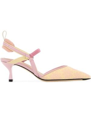 Fendi Embroidered Canvas Colibrã¬ Lite Court Shoes - Pink