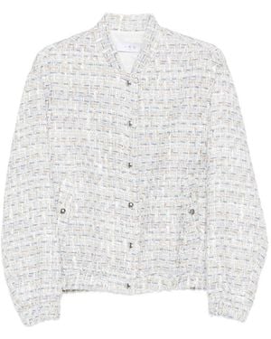 IRO Tweed Bomber Jacket - White