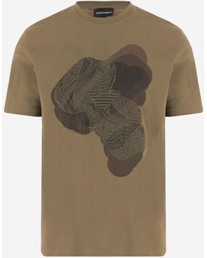 Emporio Armani Cotton T Shirt With Logo - Green