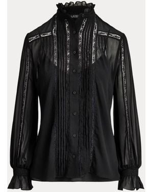 Ralph Lauren Geweven Blouseoverhemd - Zwart