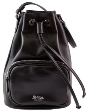 LA ROSE Leather Satchel Bag - Black
