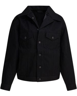 Balenciaga Standing Denim Jacket - Black