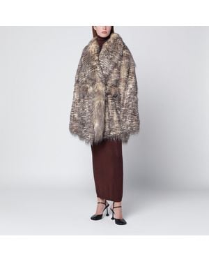 Entire studios Juno Faux Fur Coat With Belt - Brown