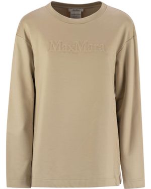 Max Mara Berma Silk And Cotton Sweatshirt - Natural