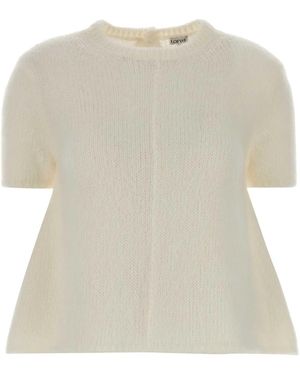 Loewe Ivory Stretch Mohair Blend Jumper - Natural