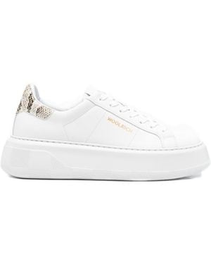 Woolrich Chunky Court Leather Trainers - White