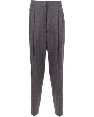 Fabiana Filippi Slate-Coloured Boiled Wool Jersey Trousers - Grey