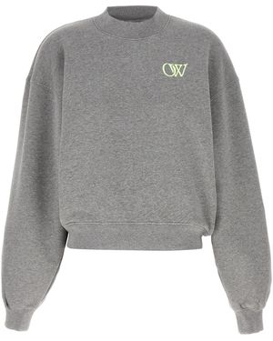 Off-White c/o Virgil Abloh Sweatshirt Mit Stickerei 'Ow' - Grau