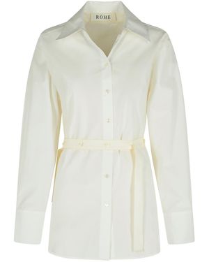 Rohe Combined Silk Poplin Vest Shirt - White