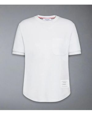 Thom Browne T-shirt Met Korte Mouwen Van Milano-katoen - Wit