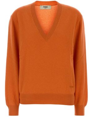 Fendi Stretch Cashmere Sweater - Orange