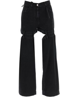The Attico El Attico Ashton cortó los jeans - Negro