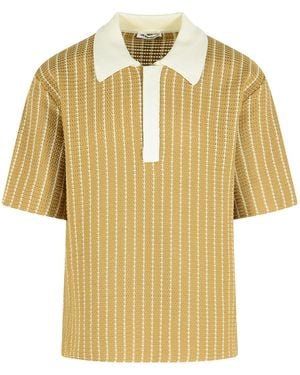 Jil Sander Cotton Knit Polo Shirt - Yellow